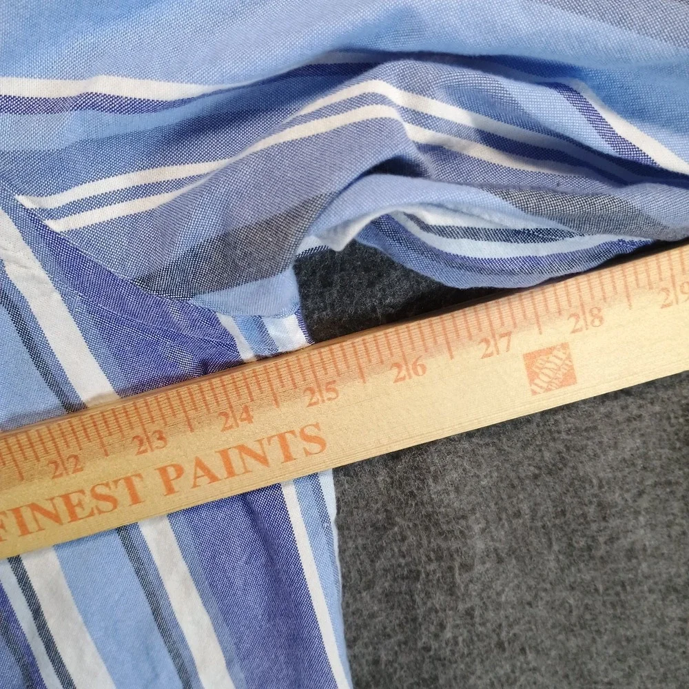 Polo Ralph Lauren Custom Fit Shirt Mens XXL Flesh Pony‎ Blue Striped Long Sleeve